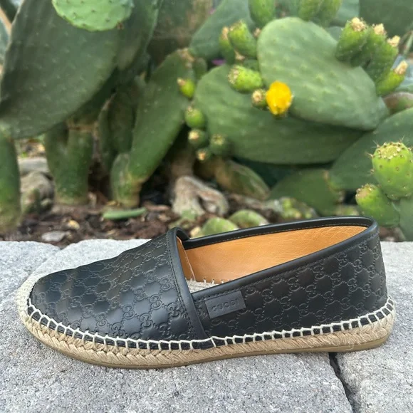 Gucci Black Leather Espadrilles - Picture 2 of 6
